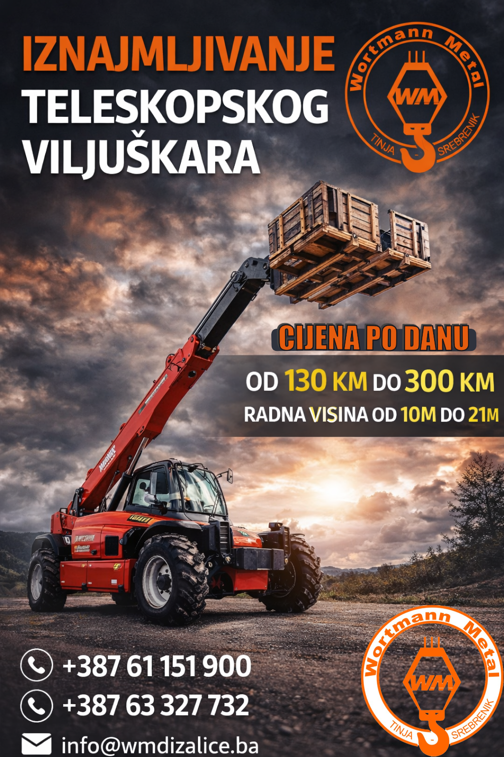 IZNAJMLJIVANJE TELESKOPSKOG VILJUŠKARA-CJENOVNIK